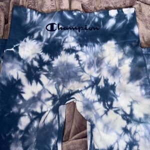Champion Womens Tie-Dye Leggings - Blue and White